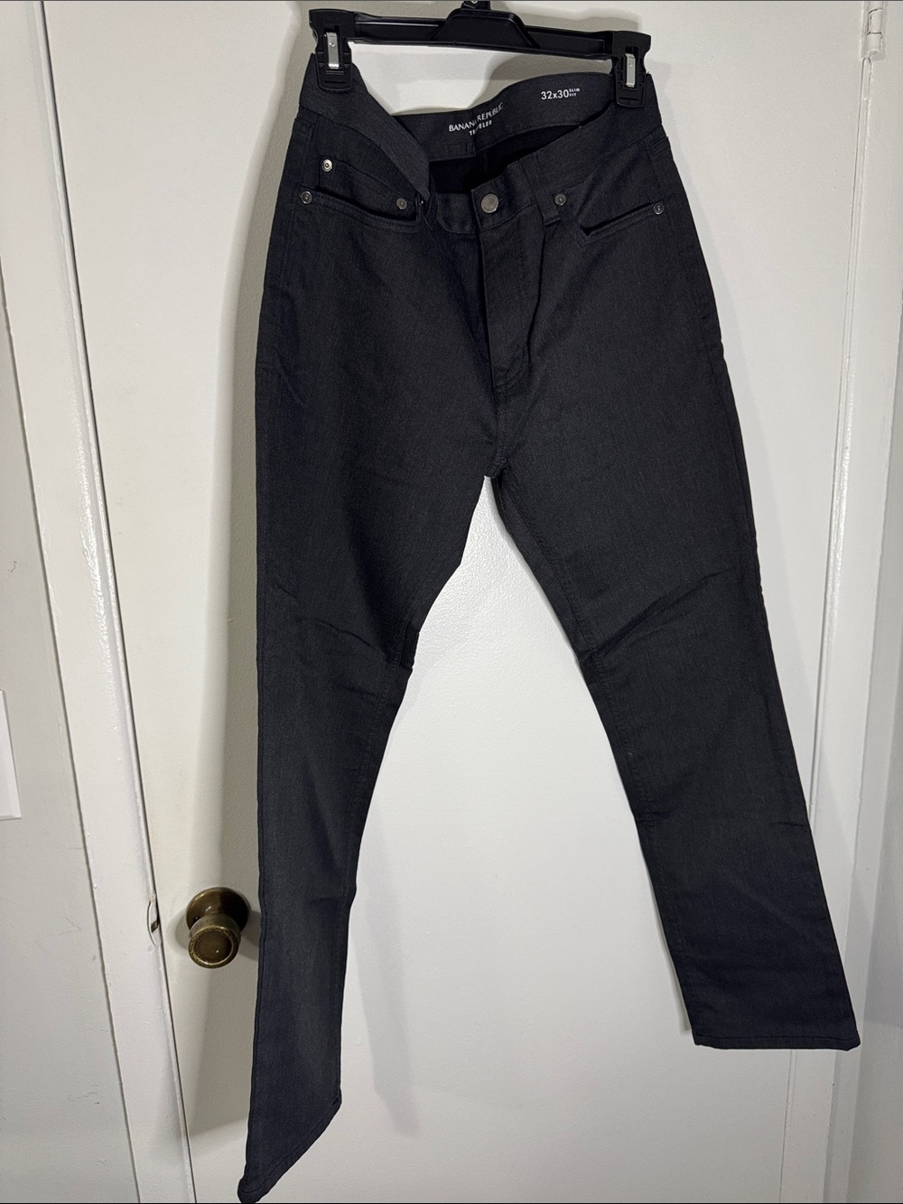 Banana Republic Men's 32x30 Dark Heather Gray Slim Traveler Pant